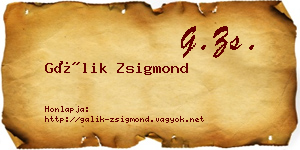 Gálik Zsigmond névjegykártya
